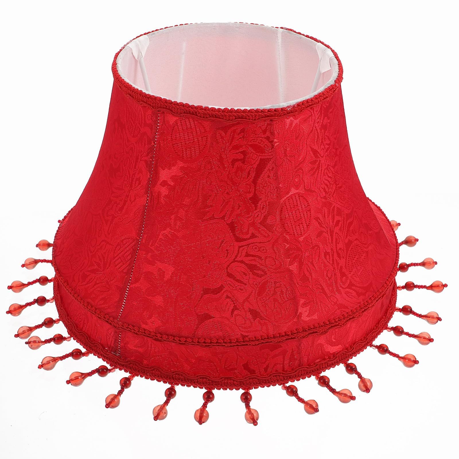Pantalla de lámpara retro de tela para mesa con diseño vintage y estructura de hierro resistente