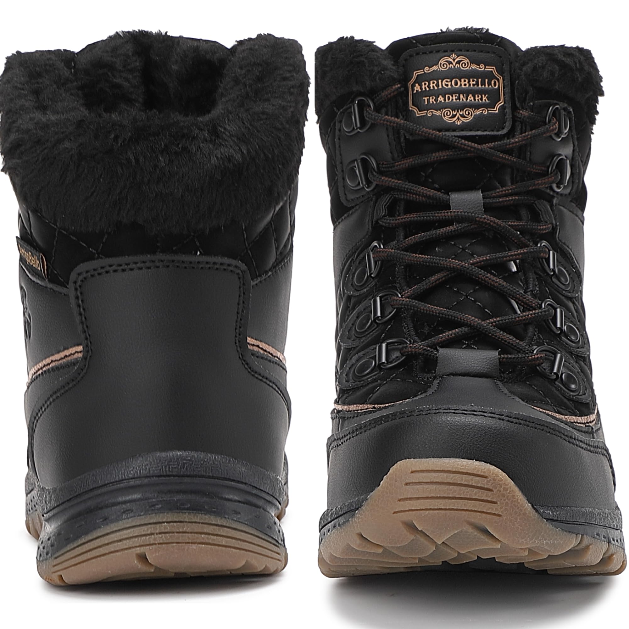 ARRIGO BELLO Donna Stivali da Neve Invernali Scarpe Allineato Pelliccia Caloroso Caviglia Piatto Stivaletti Sportive Boots Escursionismo 36-41
