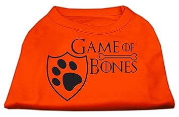 Mirage Pet Products Game of Bones Screen Print Dog Shirt, 3X-Large, Orange