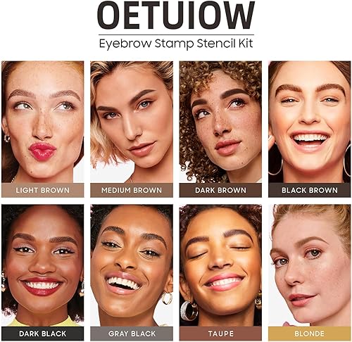 Miniatura 4 de Kit de plantillas para cejas, kit de plantillas para cejas con rubor de cejas, kit de moldeo de cejas de larga duración, impermeable y a prueba de