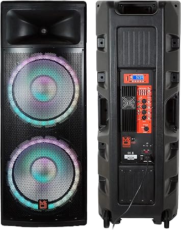 Mr. Dj USA PBX6600LED Bluetooth Speaker Professional Dual 2x15 "5500W Speaker PA DJ LIGHT Bluetooth