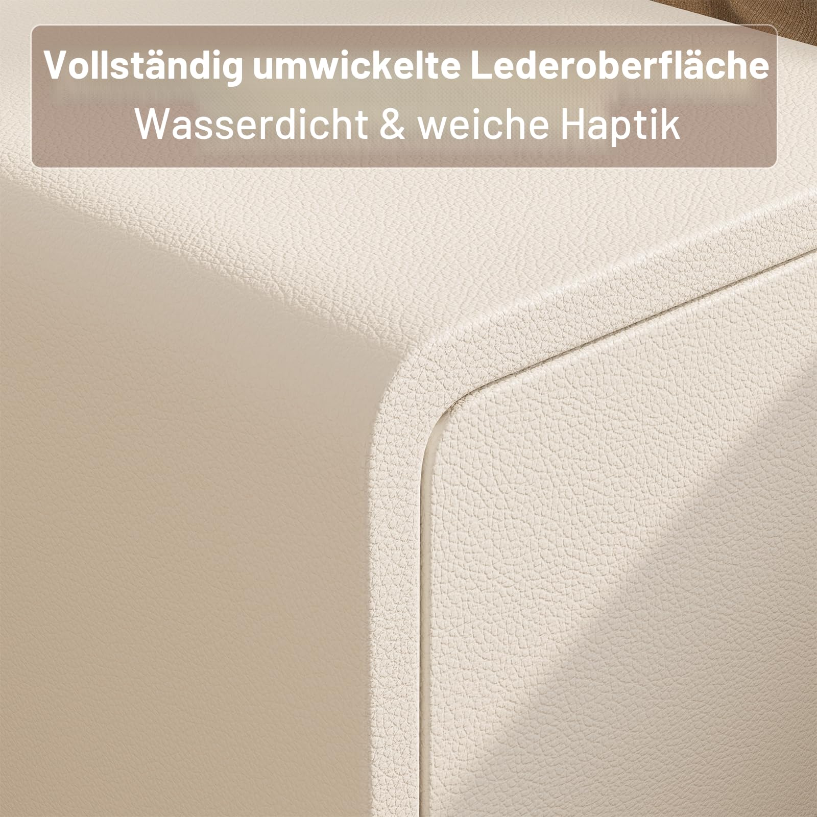 AQIMUELE Nachttisch, Schmal, Beistelltisch mit 3 Schubladen, Narrow Nightstand, Installationfrei, Kunstleder, für Schlafzimmer, Wohnzimmer, Breite 20 cm (weiß)