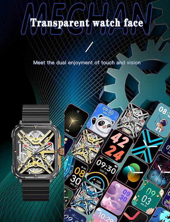 ZJX Smart Watch 1.83 Smart Watches for Men Women Digital Fitness Tracker with 100+ Sport Modes Heart Rate Monitor Watch (Answer/Make Calls) Waterproof (with Voice Assistant),