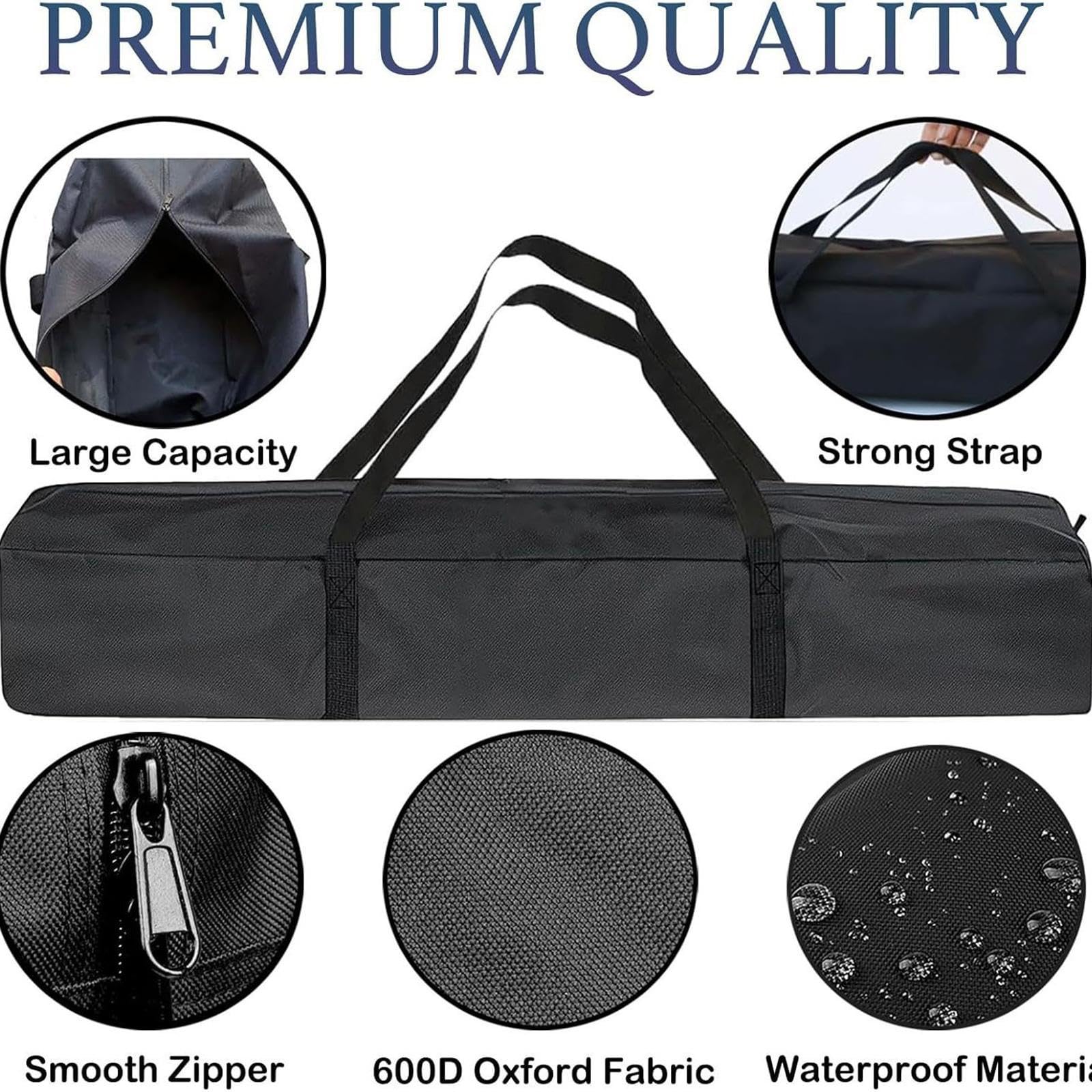 Sac De Transport Trépied Portable 150cm - Housse Robuste Pour Camping Randonnée Et Plein Air Noir