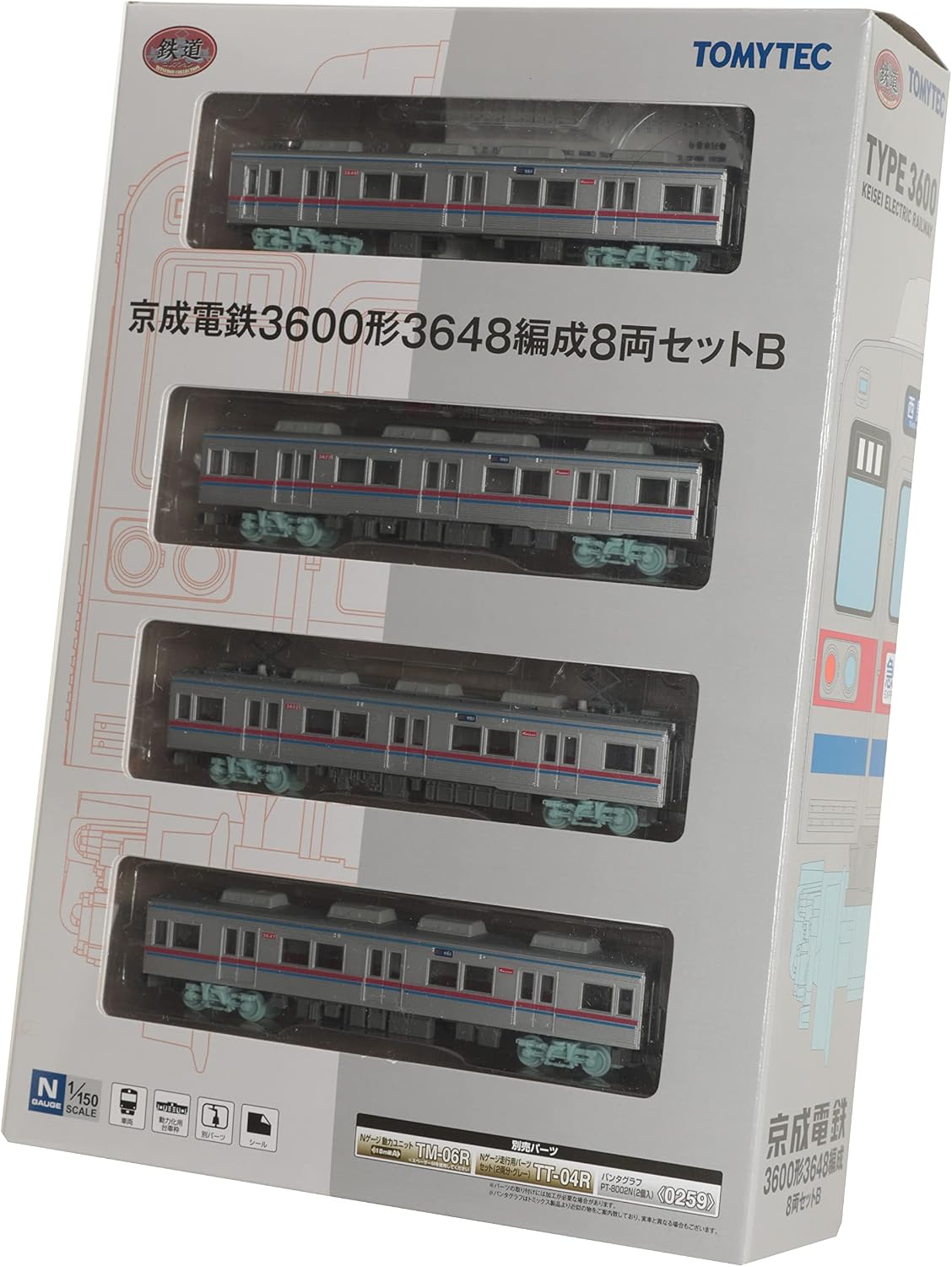 Railway Collection Kyozei Electric Railway 3600 Type 3648 Compated, Set of 8 Car Set, B Diorama Supplies (Manufacturer's First Order Limited Production)