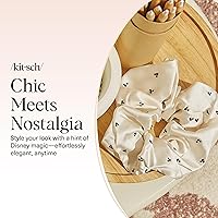 Vista 50 de Kitsch Coleteros de satén para mujer, sin arrugas, coleteros grandes para todo tipo de cabello y texturas, perfectos para día o noche, regalos Dorado