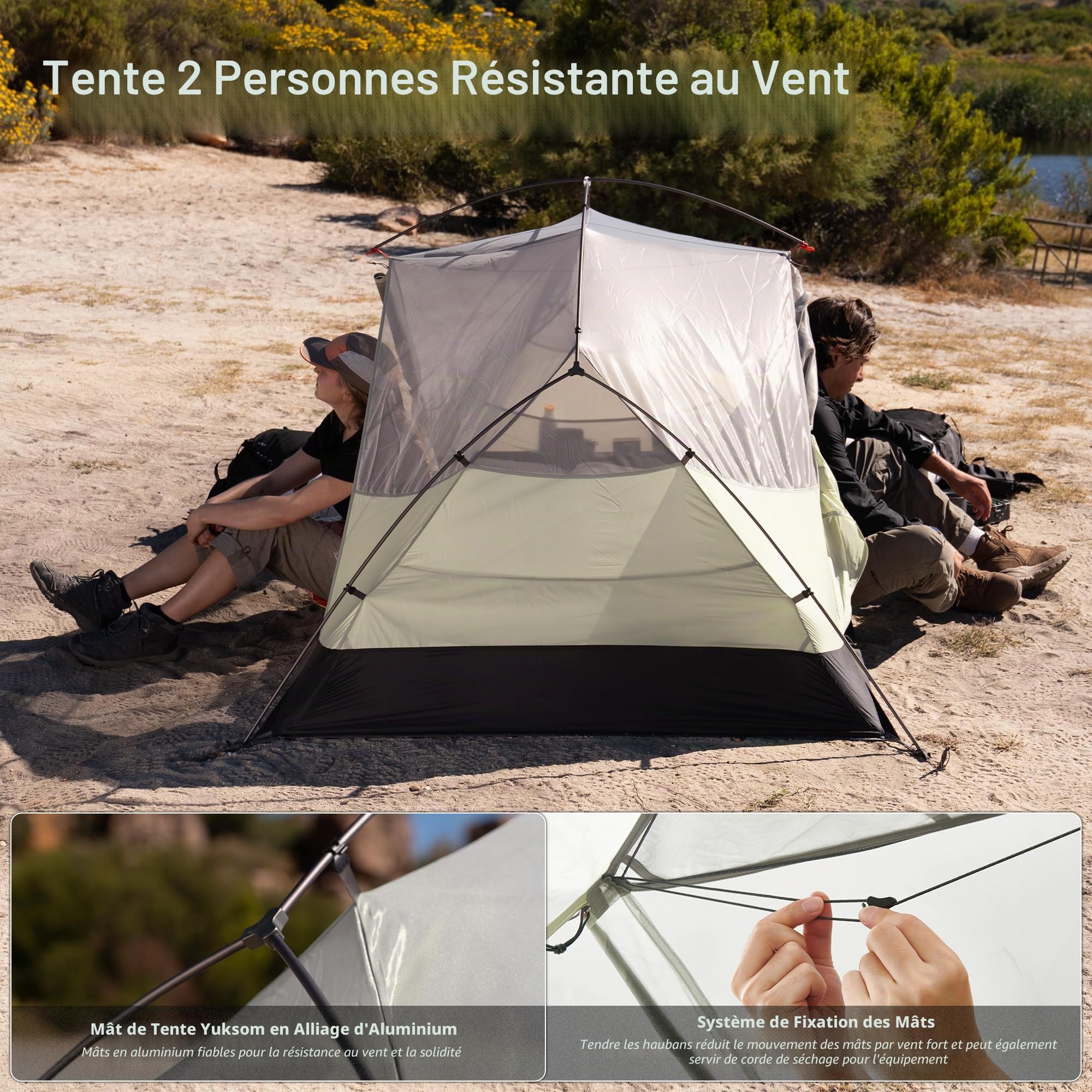Naturehike Mongar Pro Tente de trekking ultra légère coupe-vent imperméable portable pour 1, 2 et 3 personnes 3-4 saisons pour le camping et la randonnée