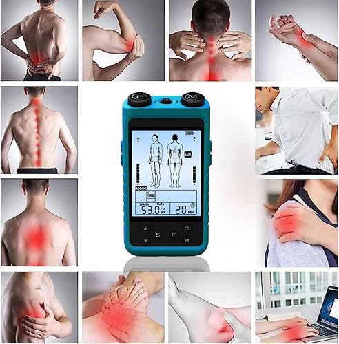 Miniatura 6 de Estimulador electrónico de pulso, estimulador muscular de unidad TENS, alivio del dolor, mejora muscular (azul)