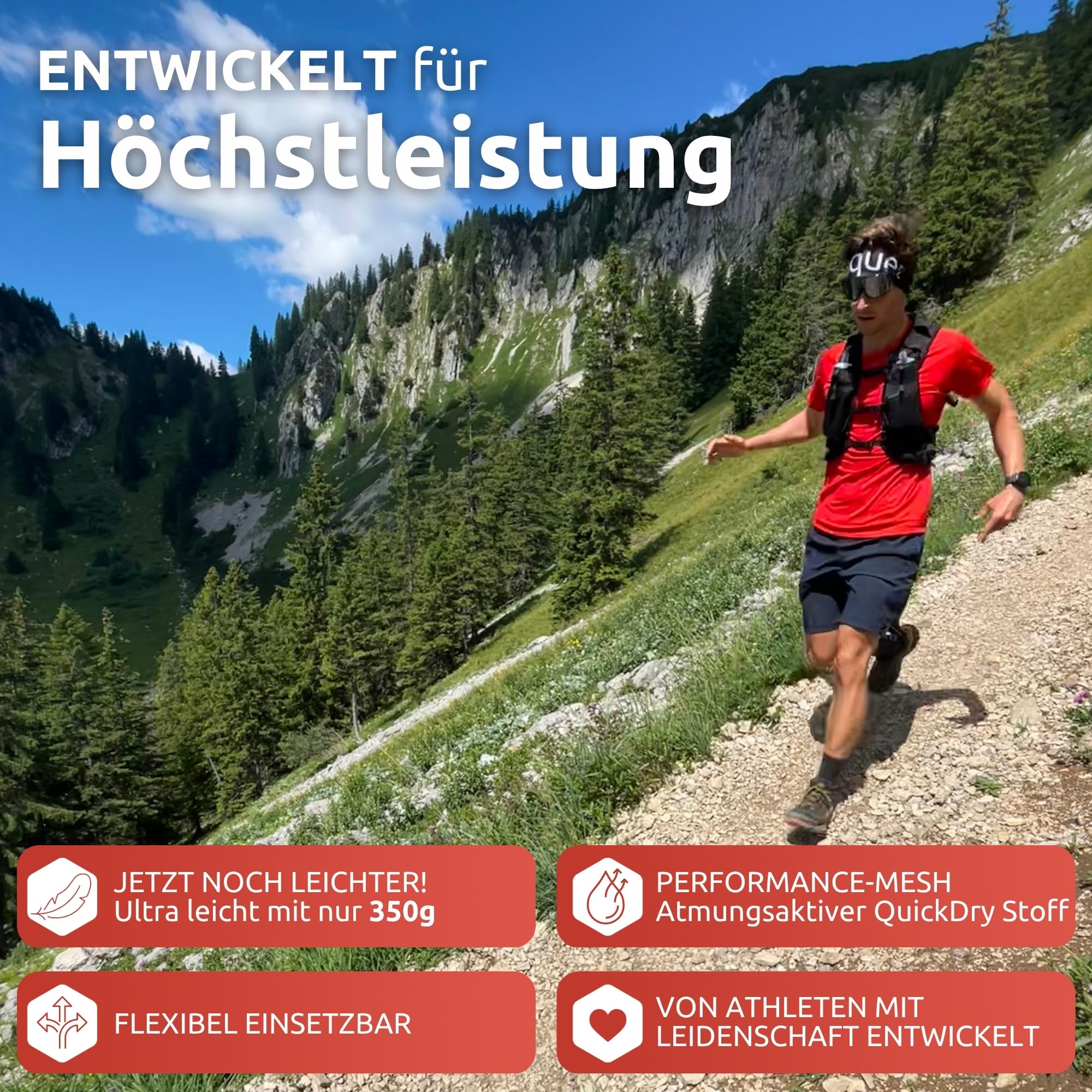Conquer. Laufweste 15L mit 2L Trinkblase – Damen & Herren Trailrunning Rucksack mit Trinksystem | Laufrucksack für Marathon, Langstrecke & Joggen | Hydration Vest