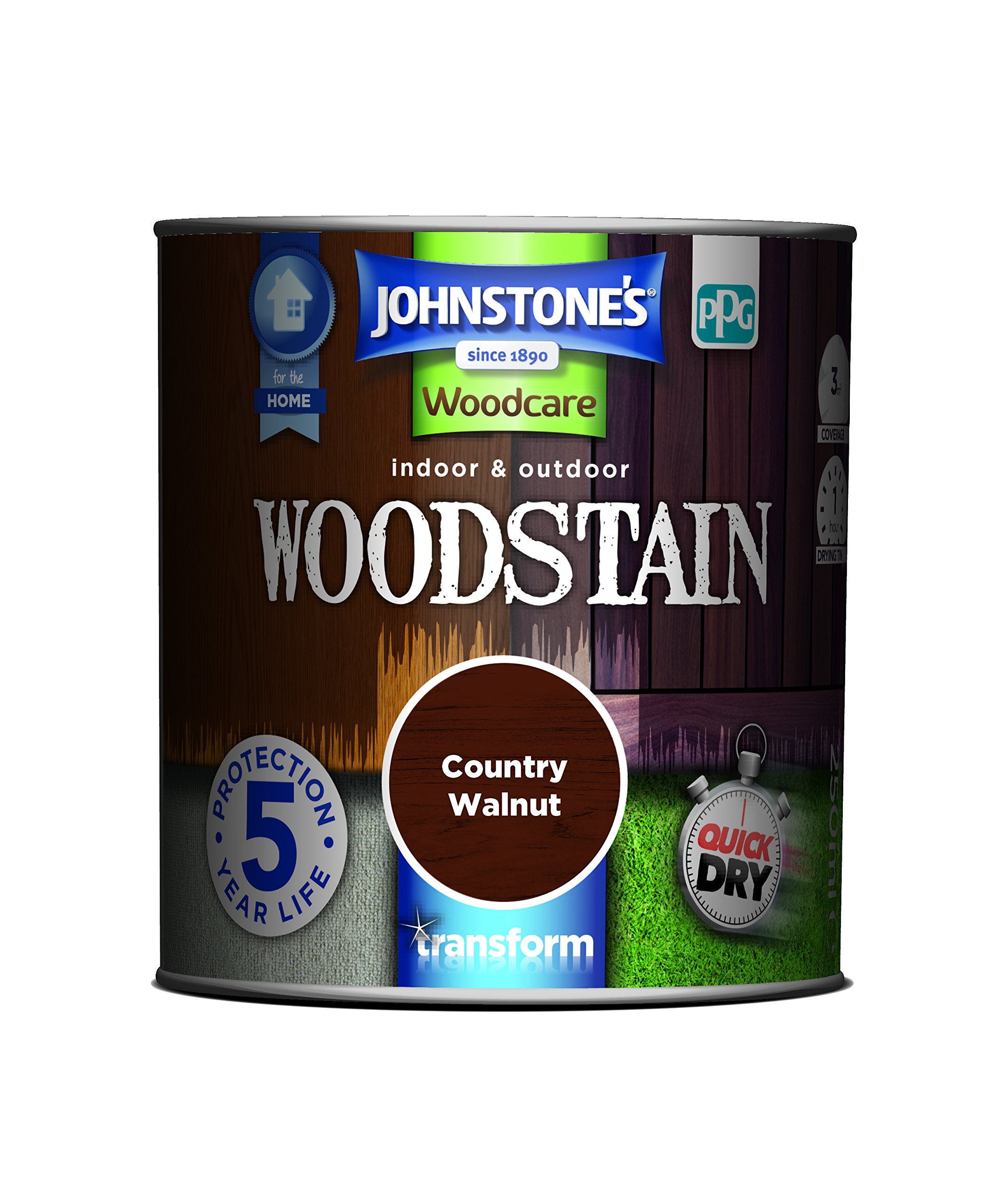 Johnstone's Walnut Woodstain - 250ml - Interior & Exterior Protection - Water Repellent