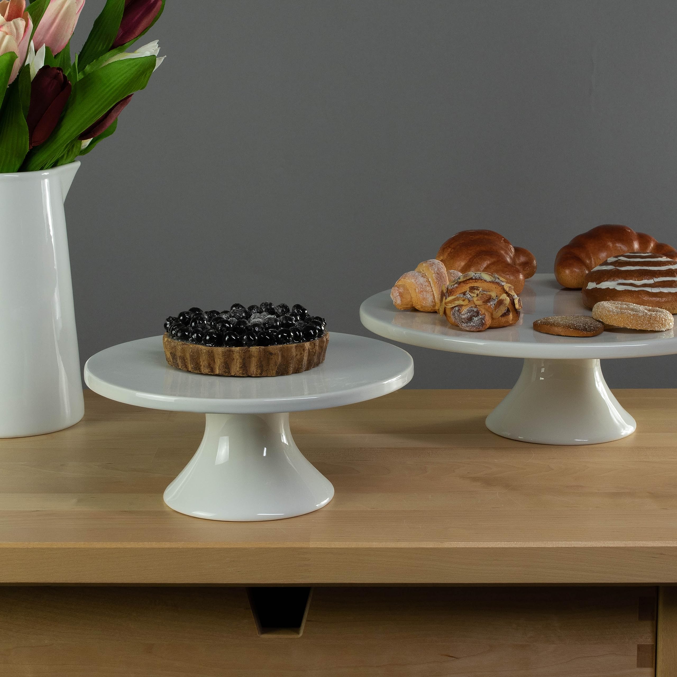 BIA Cordon Bleu Juego de 2 Soportes de Porcelana, Base para Tartas