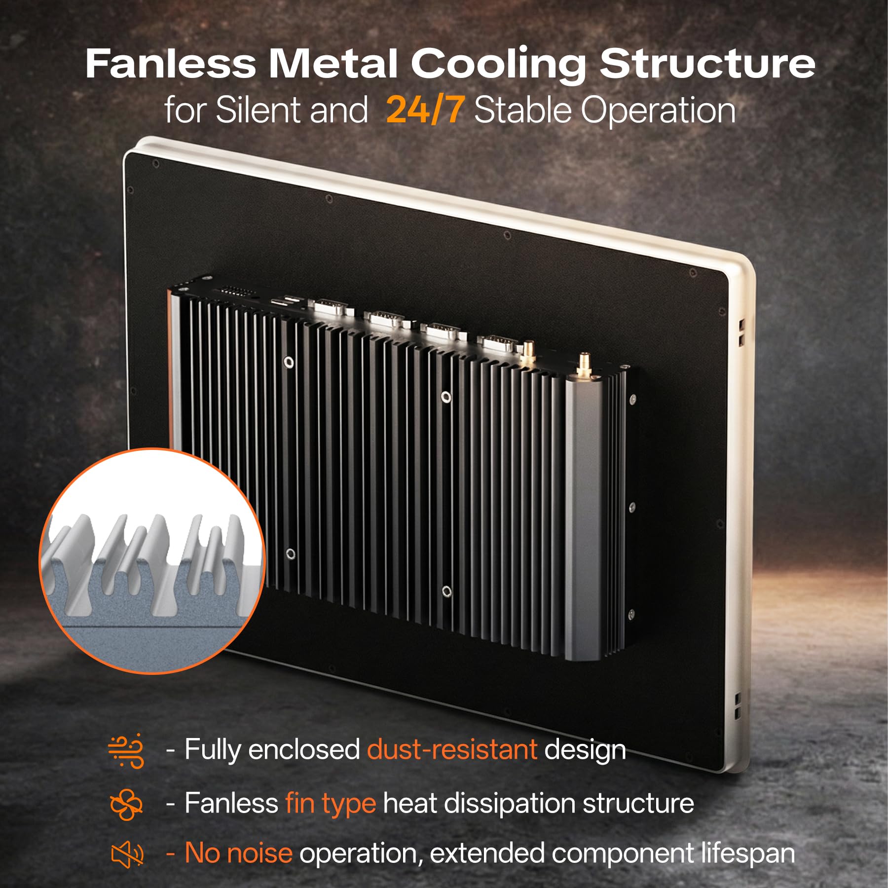 15" Panel PC Industriale Fanless IP65 - Pannello Computer All-in-One Capacitivo Touchscreen,Windows 10 Pro,Fotocamera,Lettore ID/IC Frontale per Linea di Produzione(Intel J6412,8G+128G)