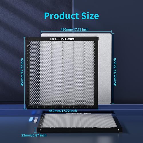 Miniatura 6 de Cama láser Honeycomb - Mesa de trabajo láser de 450 × 450 × 0.866 in con panel de aluminio para XTool D1D1 Pro y la mayoría de máquinas de corte de