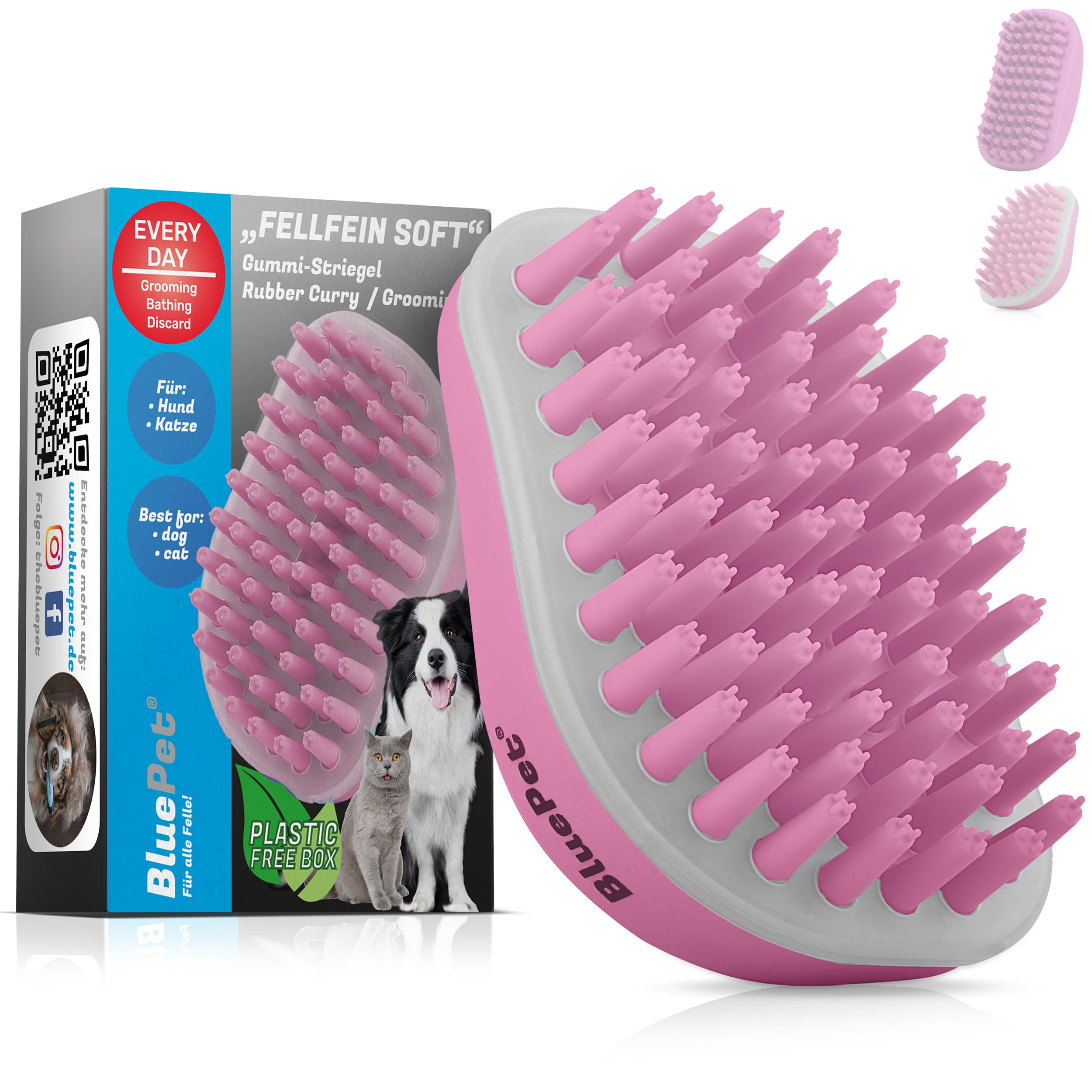 Spazzola Cane Pelo Corto Spazzola Da Bagno Per Cani E Gatti - 2 Pezzi Con Denti Diversi - Massaggio E Distribuzione Shampoo Spazzola Silicone Cani Gatti 2 Testine Massaggio
