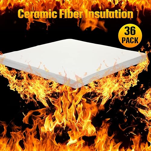 Miniatura 6 de Ctosree 36 juntas de aislamiento de papel de fibra de cerámica o revestimiento para horno, papel de horno blanco de alta temperatura, papel de
