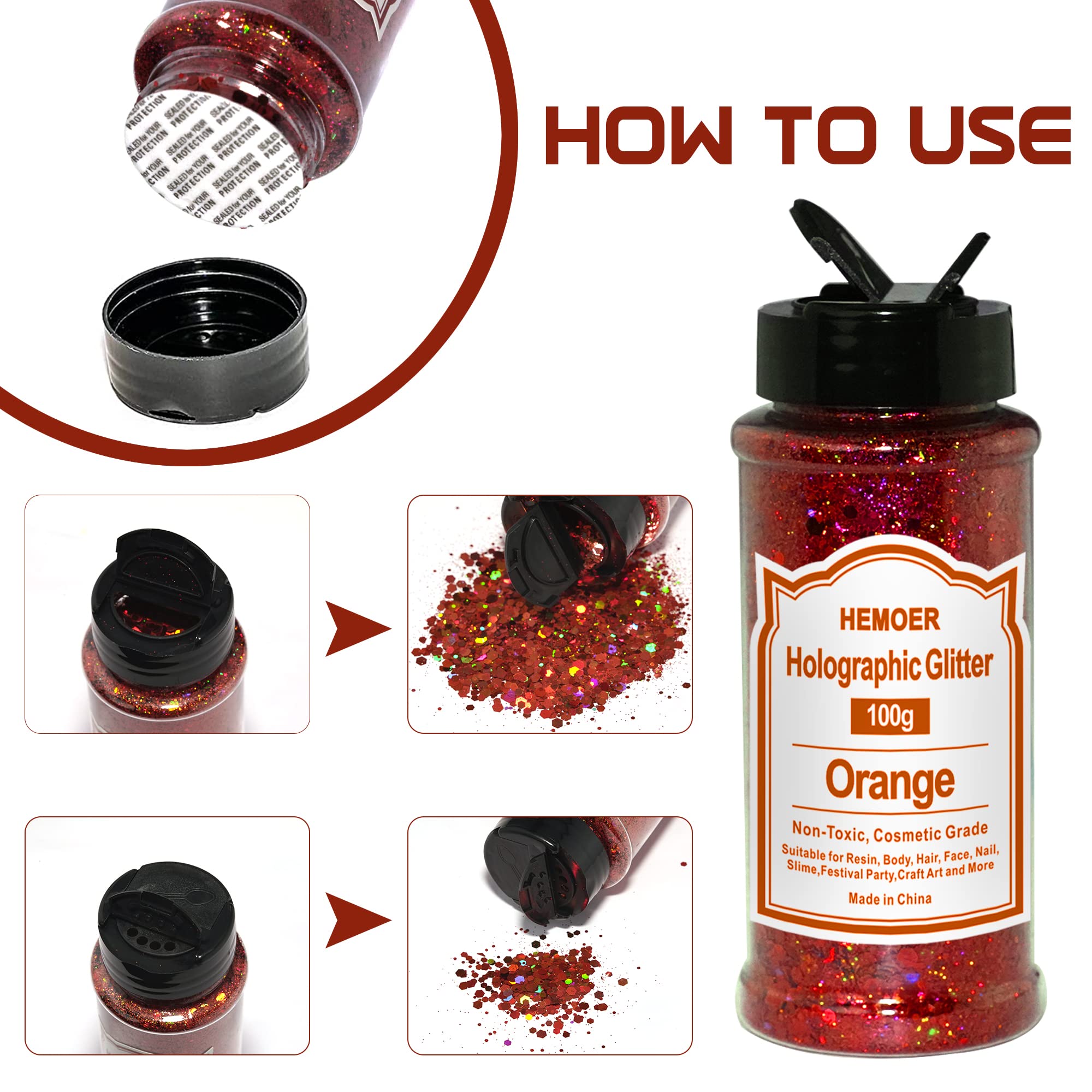 HEMOER Pumpkin Orange Glitter - Image 3