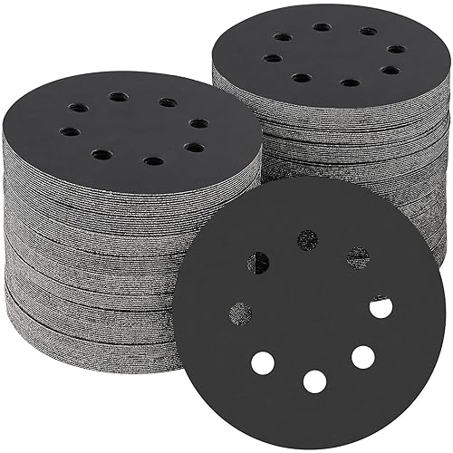 Miniatura 13 de 165 piezas, discos de lija de 5 pulgadas redondos, papel de lija de gancho y bucle para lijadora orbital aleatoria, grano 40 60 80 120 150 240 320