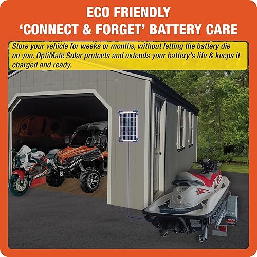 Miniatura 2 de Optimate Solar Duo 10 W, TM522-D1, 6 pasos 12 V12.8 V 0.83 A resistente a la intemperie, cargador y mantenedor de ahorro de batería solar