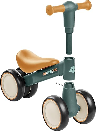 Miniatura 7 de Retrospec Cricket 2 Baby Walker Bicicleta de equilibrio con 4 ruedas para edades de 12 a 24 meses, bicicleta de juguete para niños de 1 año -