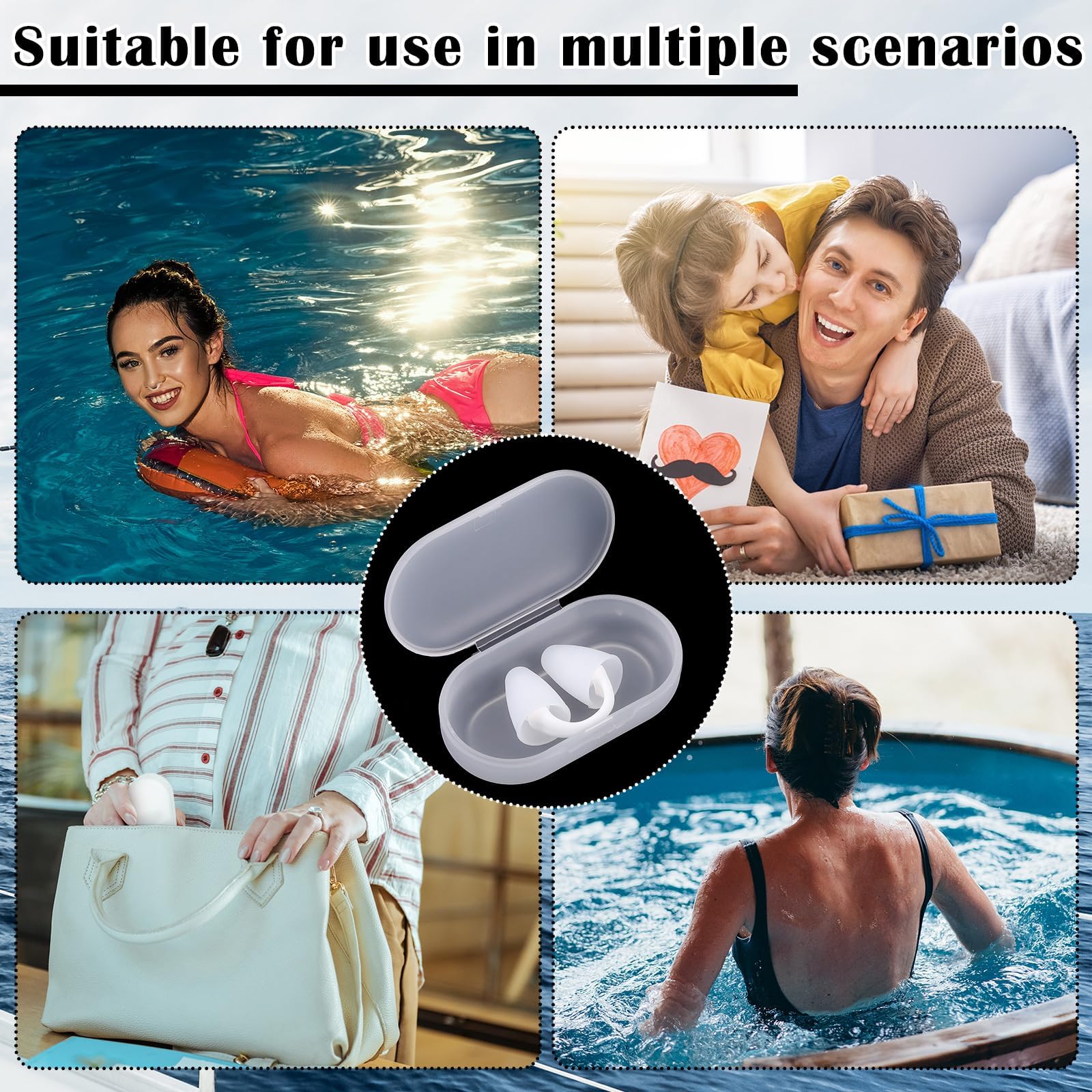 Piscina Tapón Nariz 2 PCS Protector Nasal Nadar Silicona Reutilizable para Principiantes Natación Surf