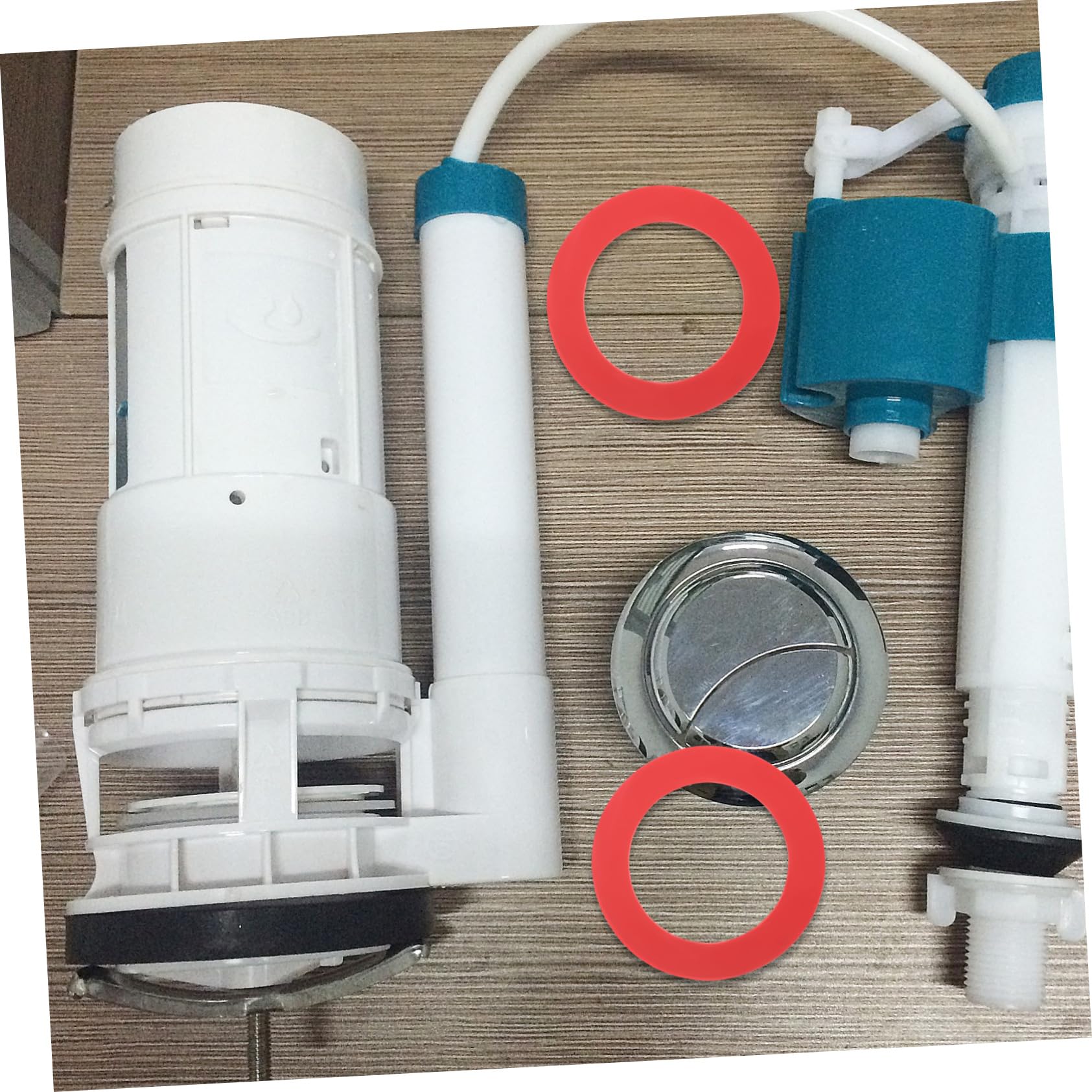 UKCOCO 4 Sätze Gummidichtung Spülventildichtung Schüssel Installation Dichtungen Für Toilettenwassertanks Nachfüllungen Toilettenspültaste Spüler Handhaben Deckel Sitz Bad Rot 3 Stück * 4