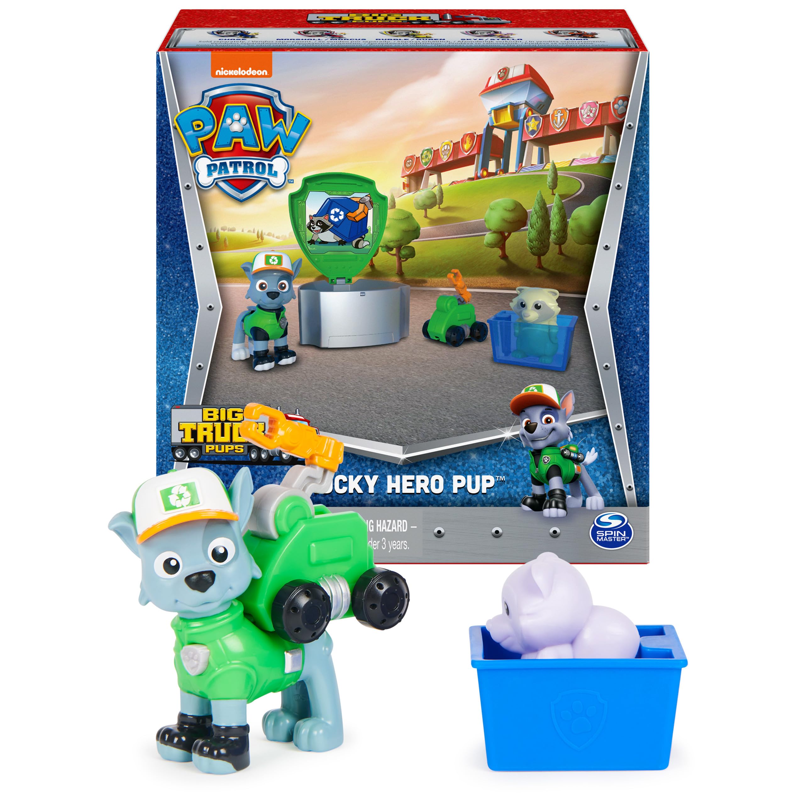 Paw Patrol Chase Big Truck Pups Action Figure Con Drone Lanciabile, Pod Di Comando E Animaletto, Per Bambini 3+ Anni