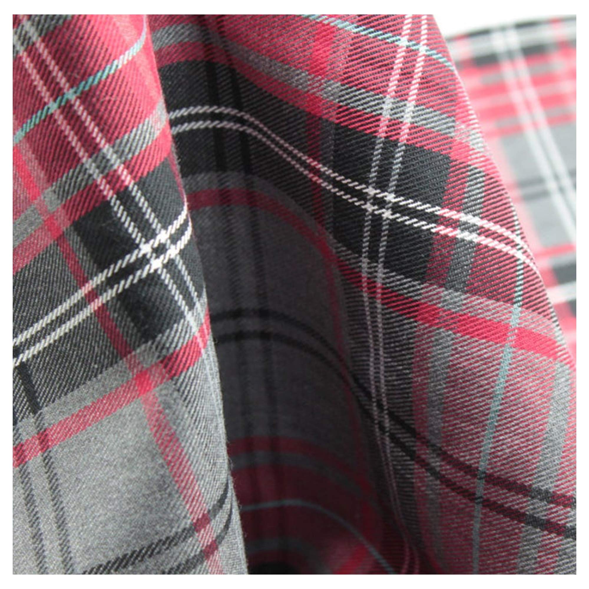 FABRICS KING ONLINE Scottish Fashion Tartan Plaid Check Polyviscose Woven Fabric, Craft & Dress 58" | 145cm Wide | Decoration, Kilt, Skirt, Bridal Material | Sold by The Metre (FASHION CHERRY)