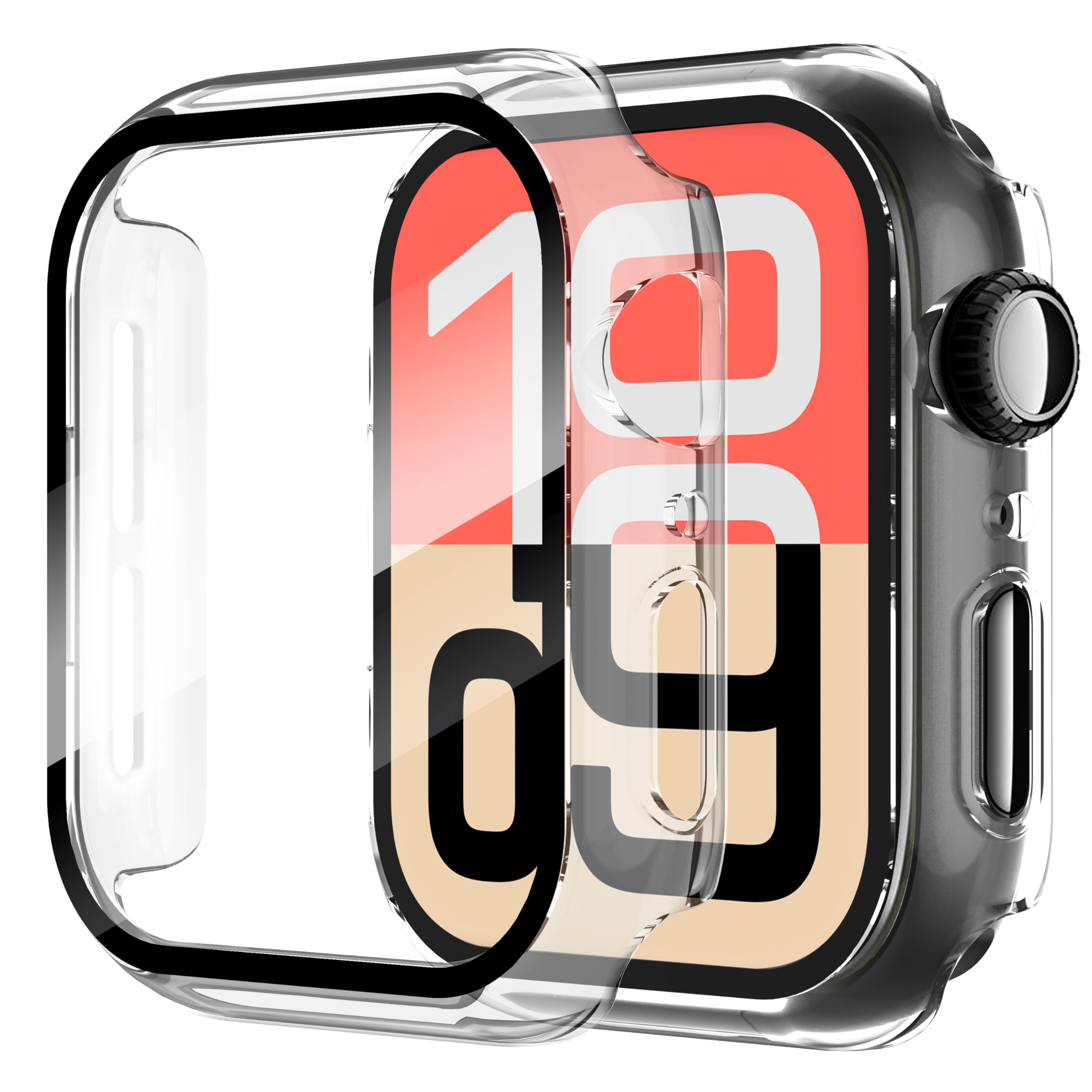 Diruite 2-Pack Screen Protector for Apple Watch SE 3/2/1 /Series 6 5 4 40mm Tempered Glass Case,All Around Hard Matte PC Protective Cover,Starlight Silver,40mm — view 41
