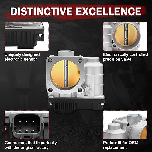 Miniatura 4 de ASTOU Cuerpo del acelerador compatible con Nissan X-Trail 4door 2.5L XE 2005-2006 para Nissan para X-Trail 4door 2.5L SE 2005-2006 Reemplazo óptimo