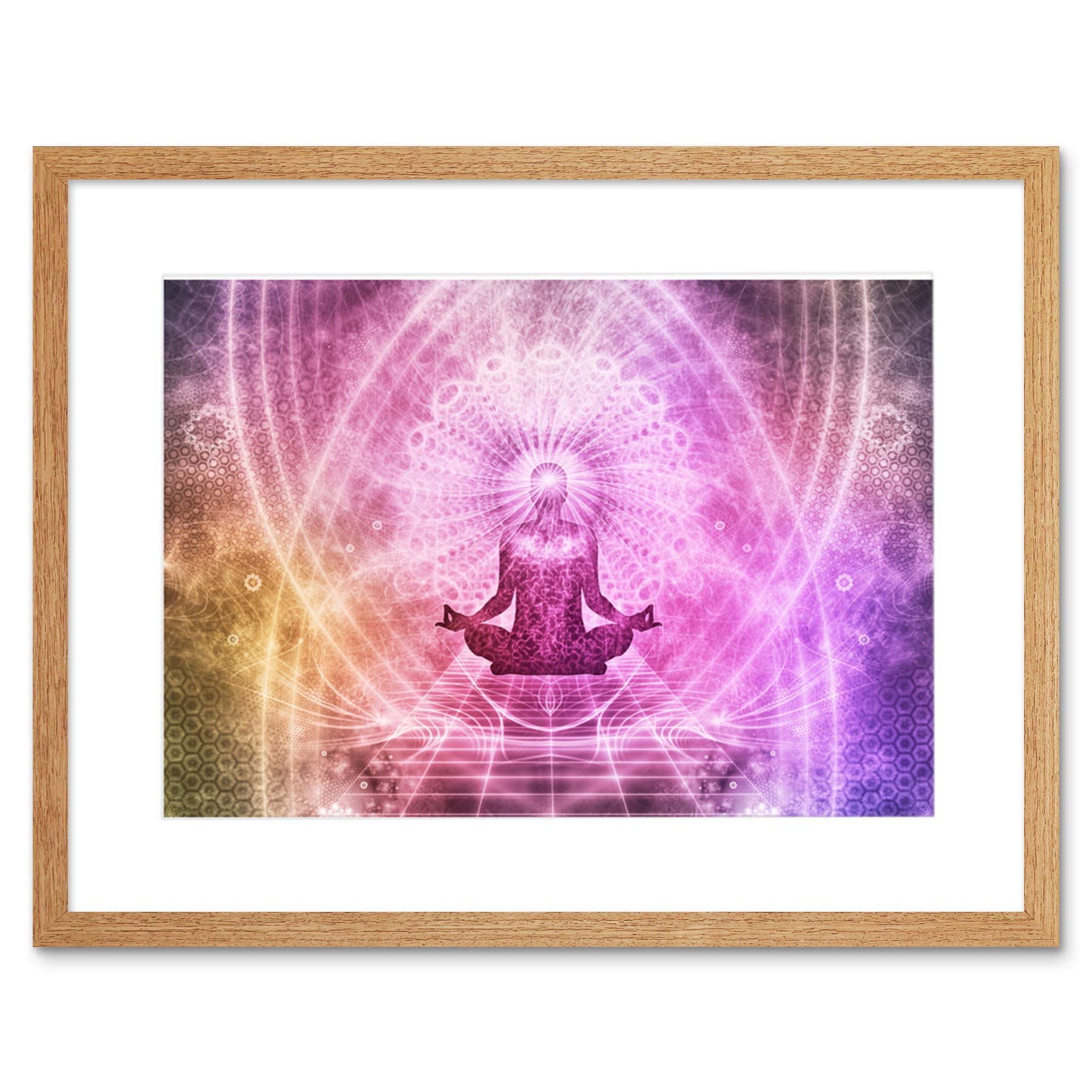 Buddhism Yoga Pose Psychedelic Framed Wall Art Print