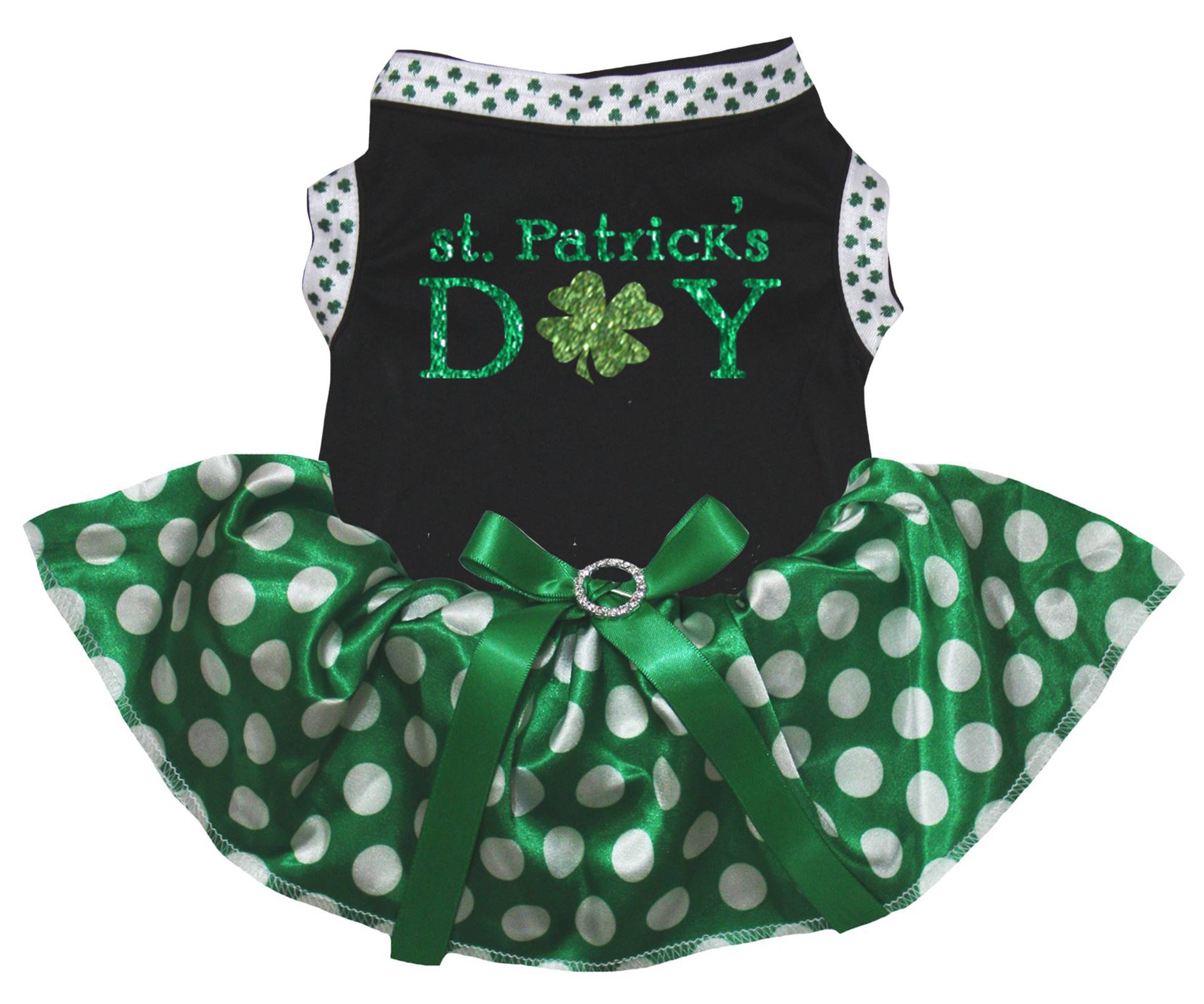 Robe chiot Saint-Patrick trèfle noir pour vos photos de fête