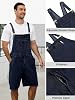 Overoles de Mezclilla para Hombre, Shorts de Mezclilla con Tirantes Cargo 3