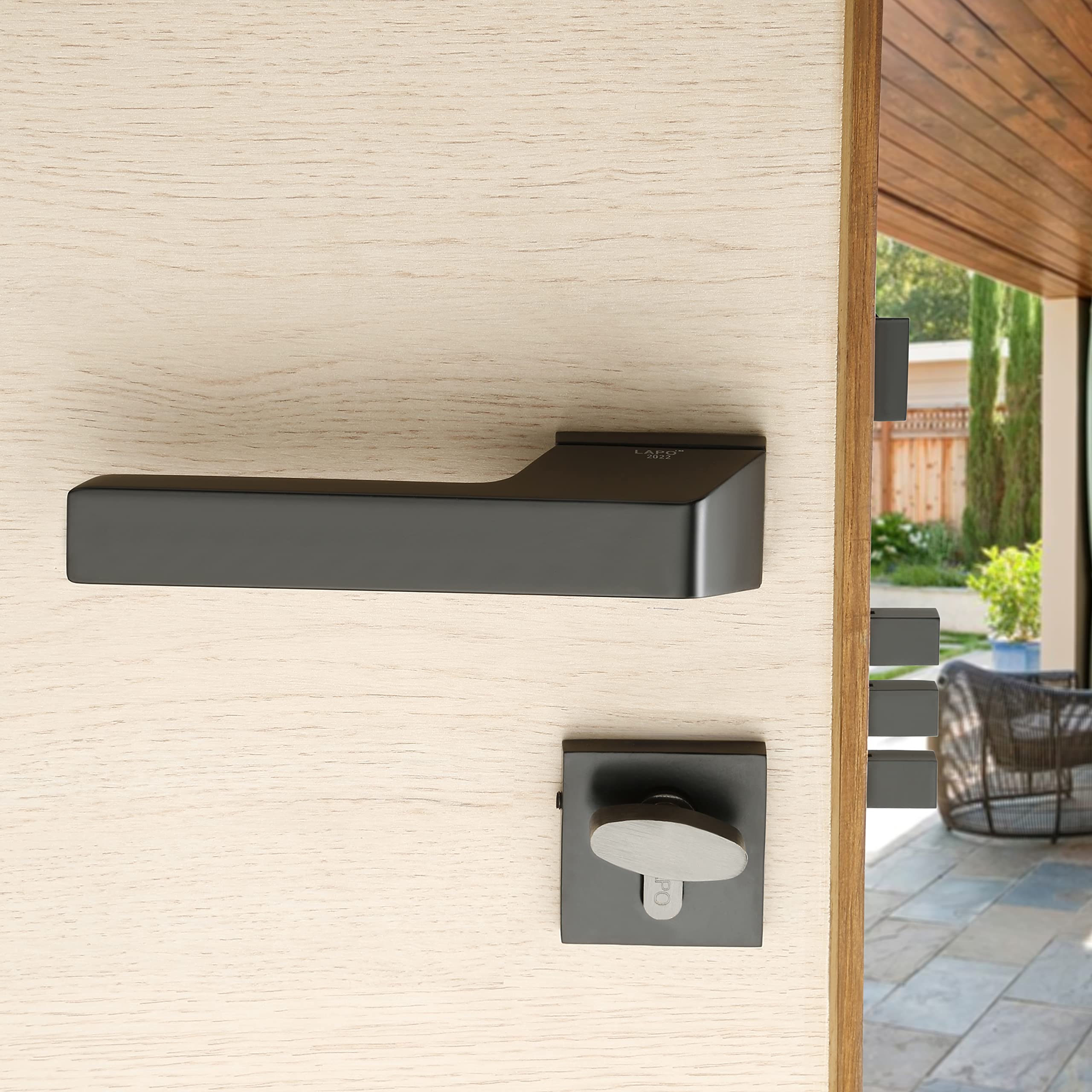 LAPO Mortise Door Lock for Home Main Door & Bedroom with Handle - Left-Right Fit 30-50mm Door Home Office Hotel - Heavy-Duty 70mm Cylinder - 50x85mm Body - 3 Brass Keys | Black Finish | Ro-154 — Amazon image 5