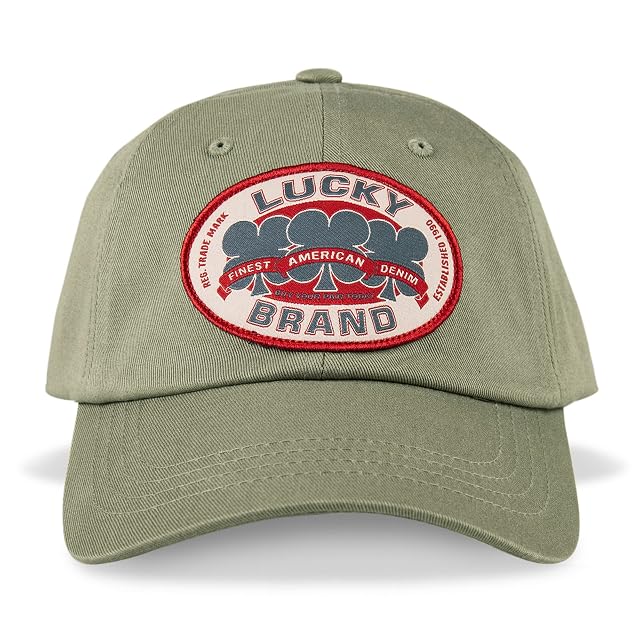 Lucky Brand Classic Cotton Hat Adjustable Dad Hat Baseball Cap Golf Fishing Low Profile 5 Panel Design