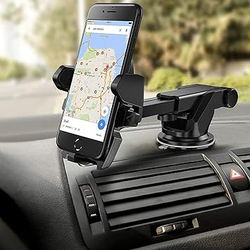Digilex Car Mobile Phone Holder - Telescopic Neck Arm Adjustable Quick Stand Technology 360 Degree Rotation with Ultimate Reusable Suction Cup Mount for Car Dashboard/Windshield