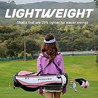 Vista 3 de Juego de palos de golf Precise X7 para niños – Juego junior de golf para niños y niñas con ejes de grafito ligeros, híbrido, putter y bolsa