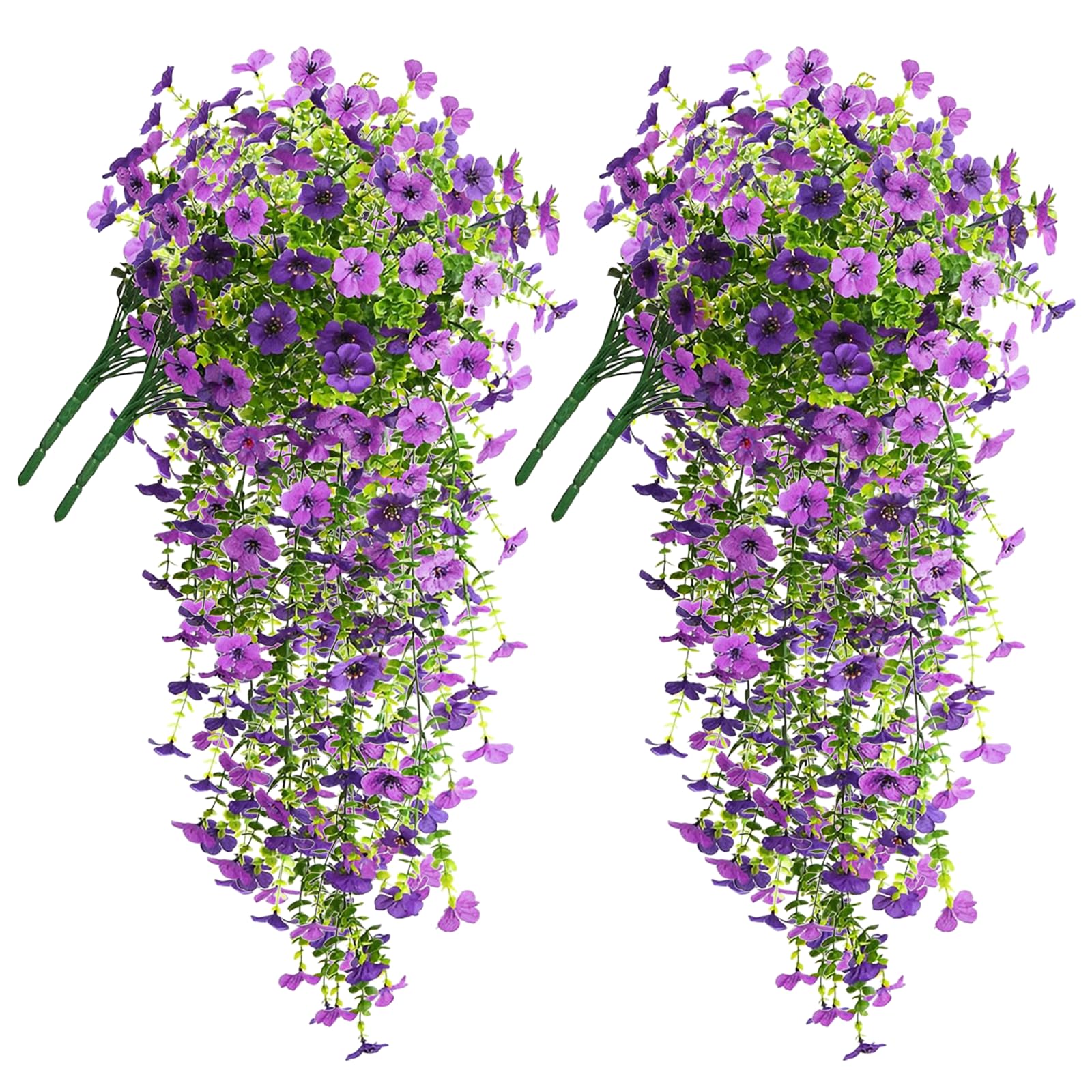 chenyu 4Pcs Artificial Flowers Outdoor Artificial Hanging Baskets Outdoor
