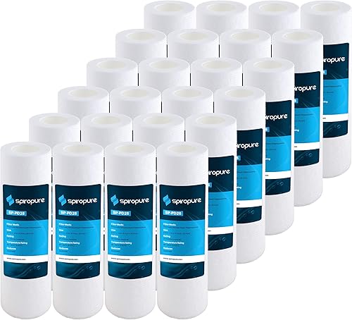 SpiroPure - Filtro de sedimento de polipropileno de 25 micrones (24 unidades)