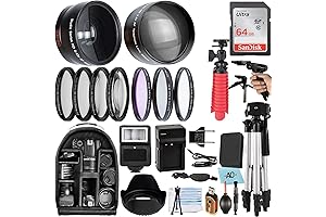 58mm Accessory Bundle for Canon EOS Rebel T7, T6, T5, T3, T100,...