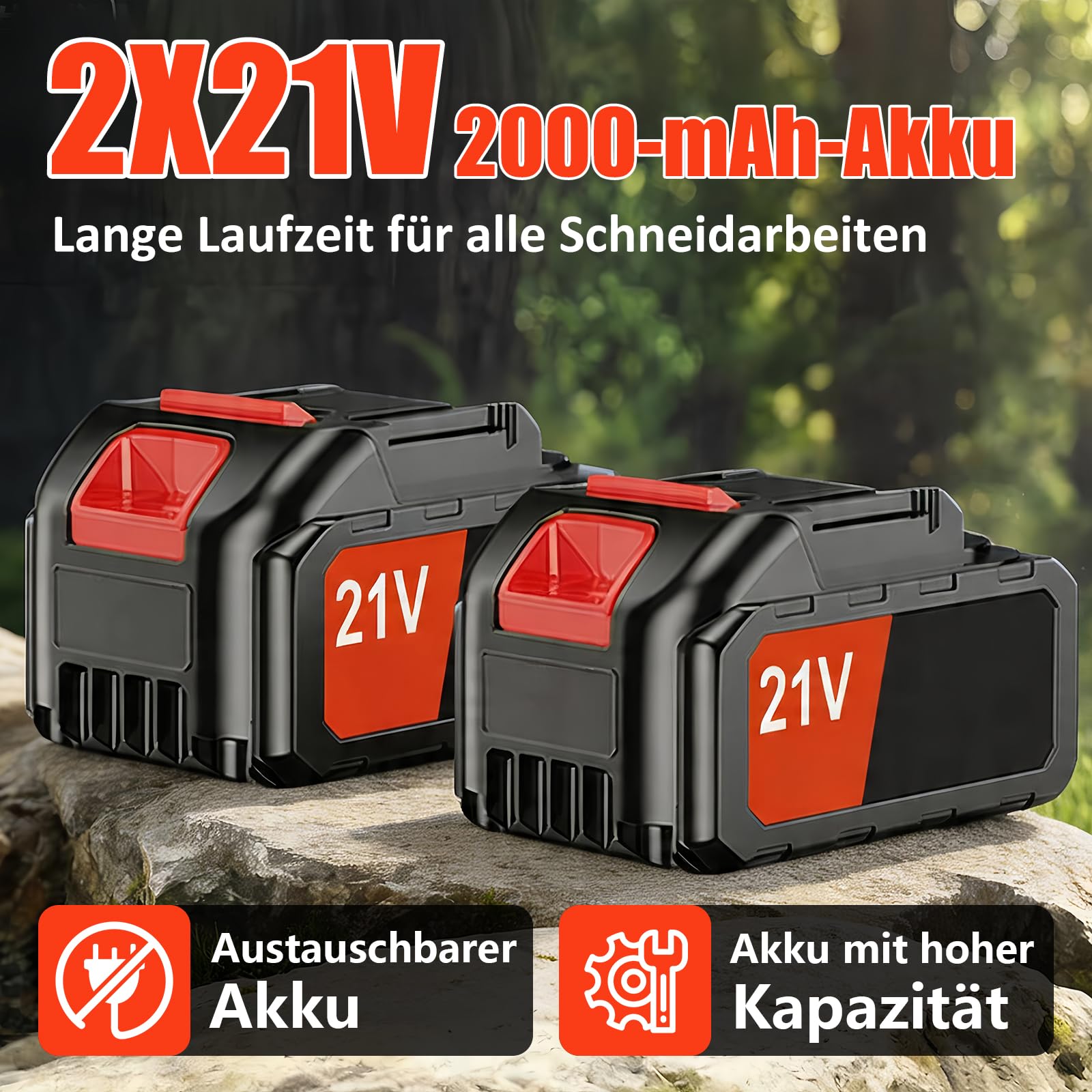 21V Rasentrimmer mit Akku, 3 in 1 Rasenkantenschneider mit Unkrautbürste, Faltbar Elektrischer Motorsense, Freischneider mit 3 Verschiedenen Klingen für Rasenschneiden Rasenpflege (Rot-1)