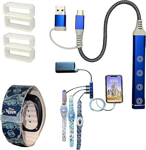 MultiCharger para MagicBand+, MagicBand +, banda mágica compatible con FuelRod y otras baterías externas. Accesorios Disneyland para viaje a Disney