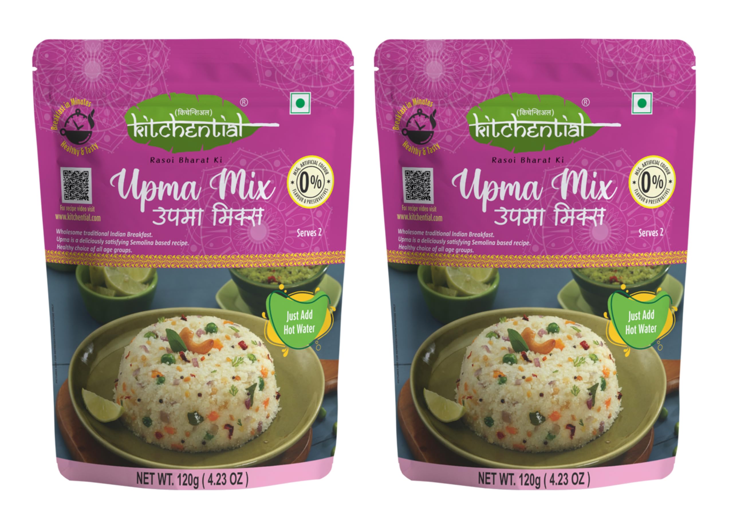 Kitchential Upma Mix | Ready To Eat, Instant Indian Breakfast | Tasty & Nutritious | Quick & Easy | Perfect For Busy Mornings | (Pack Of 2-240 gm) (B0DCVZPQHV) Amazon Price History, Amazon Price Tracker