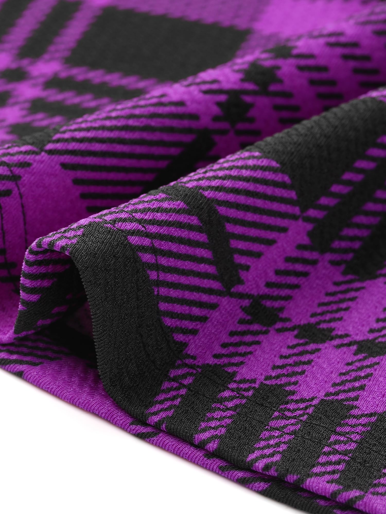 Allegra K Women's Plaid Lace Up Dress Sleeveless Mini A-Line Club Party Gothic Dress: Large Dark Purple