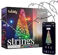 Vista 15 de Twinkly Strings 100 LED RGB, Cadena de luces LED para interiores y exteriores, Luces LED inteligentes, LEDs trazables, Compatibles con Alexa
