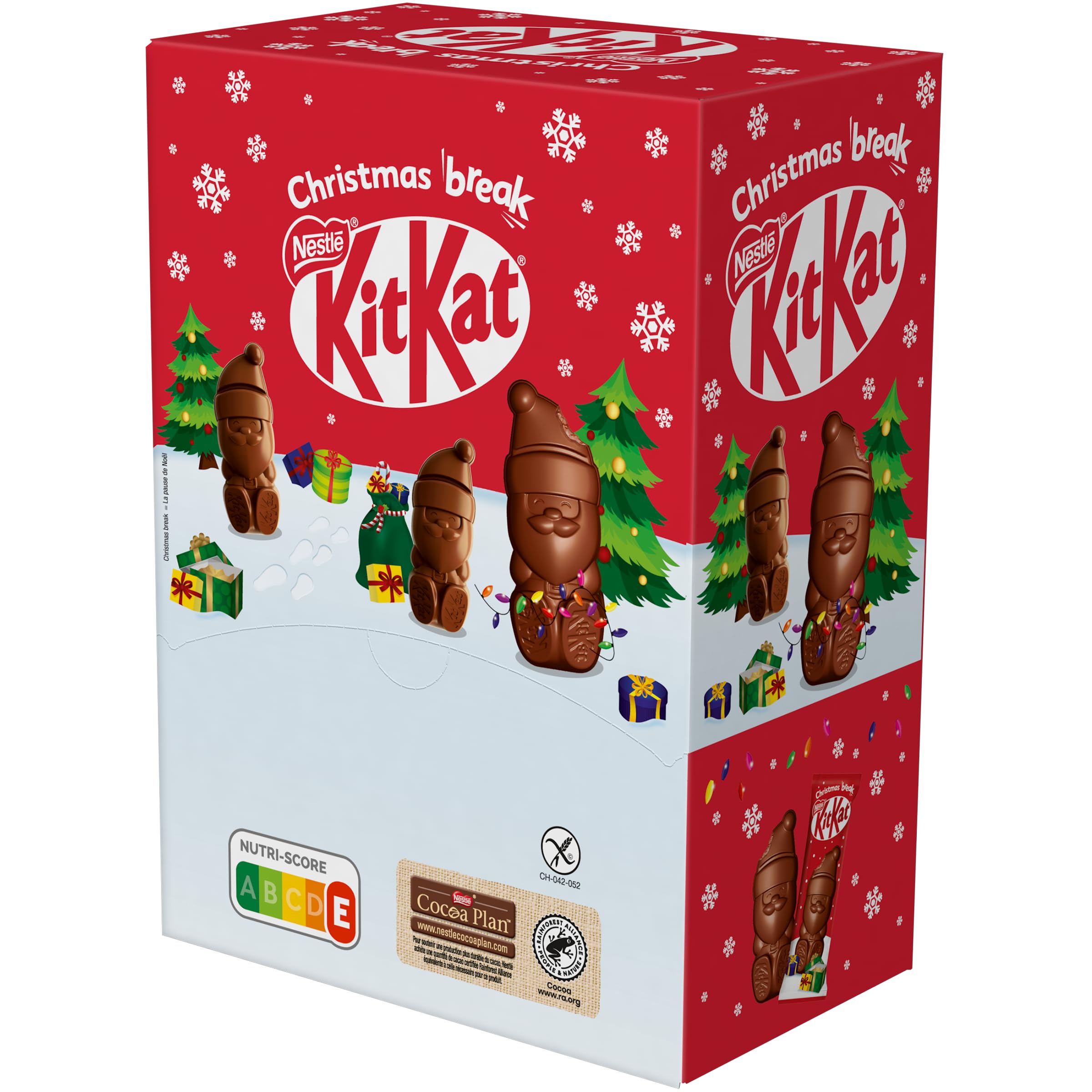 KitKat - Mini Père Noël Chocolat au Lait - Présentoir de Mini Figurines emballées individuellement - 1 kg