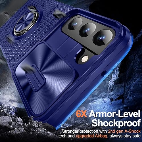 Miniatura 7 de Asuwish Funda de teléfono para Samsung Galaxy S22 Plus S22+ 5G con cubierta deslizante para cámara y protector de pantalla de vidrio templado,