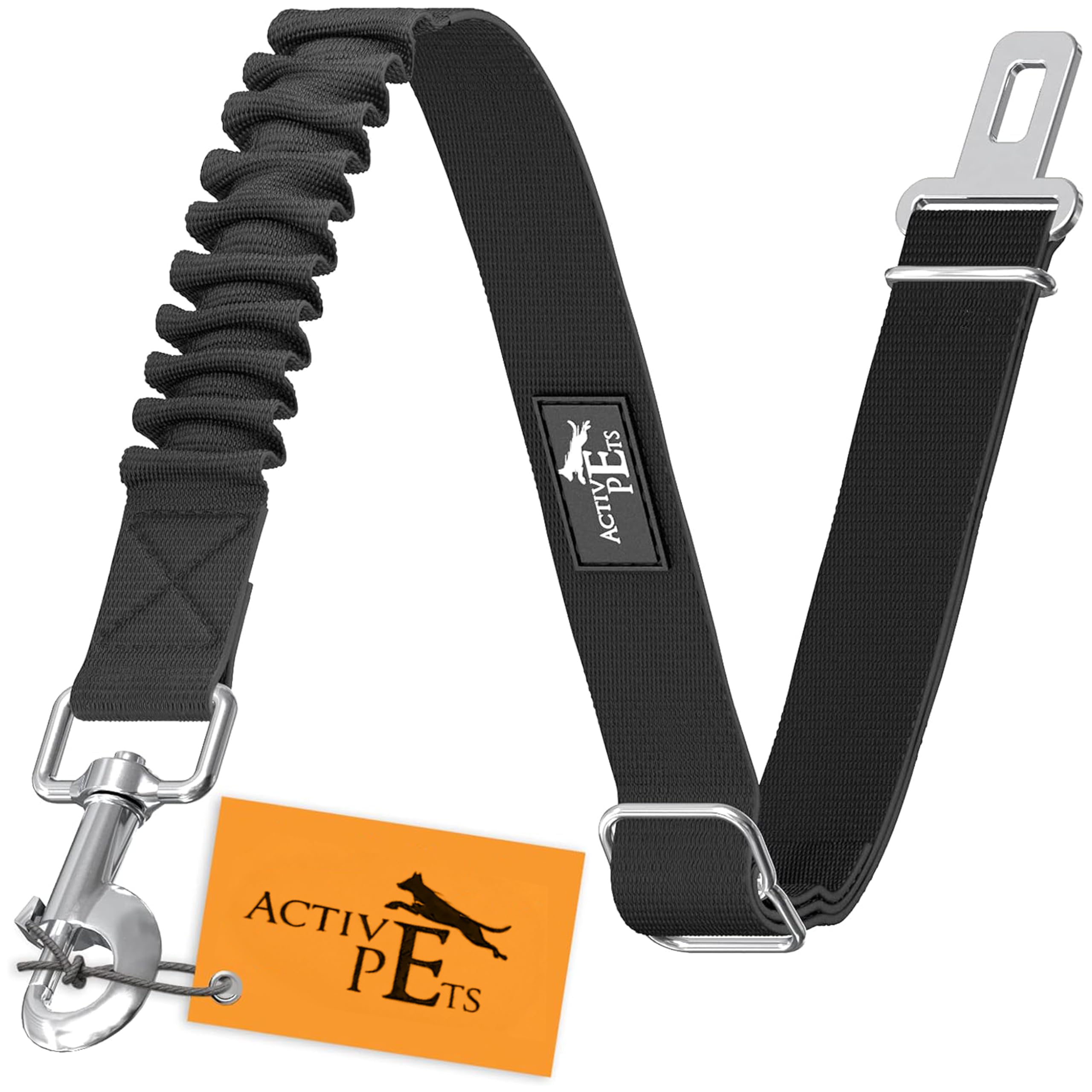 Active Pets Adjustable Safety Dog Seatbelt - Car Harness for Large, Medium & Small Dogs - Black-image-4