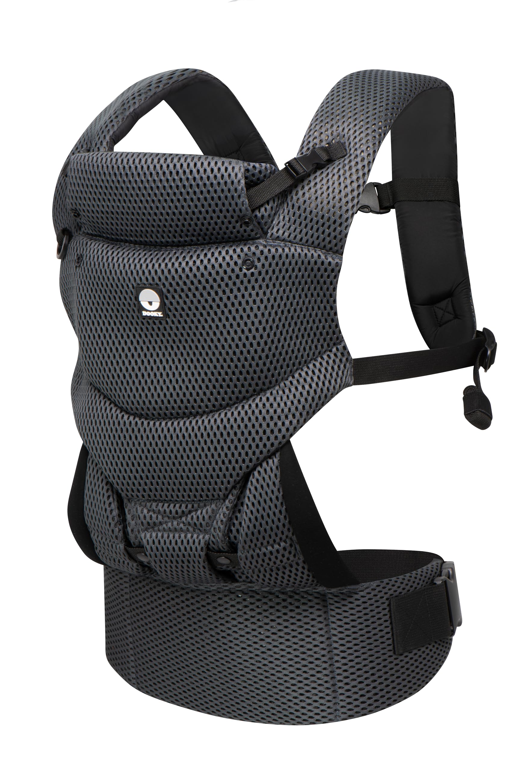 Portabebés ergonómico Dooky Urban Comfort (adecuado desde el nacimiento 0-3 años y 3,5-15 kg, ideal como primeros auxilios para el bebé, tres opciones de transporte diferentes), Grey sapphire