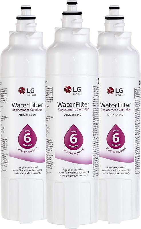 Filtro de agua de repuesto para refrigerador LG LT800P3, 6 meses/200 galones, 3 unidades (paquete de 1), color blanco