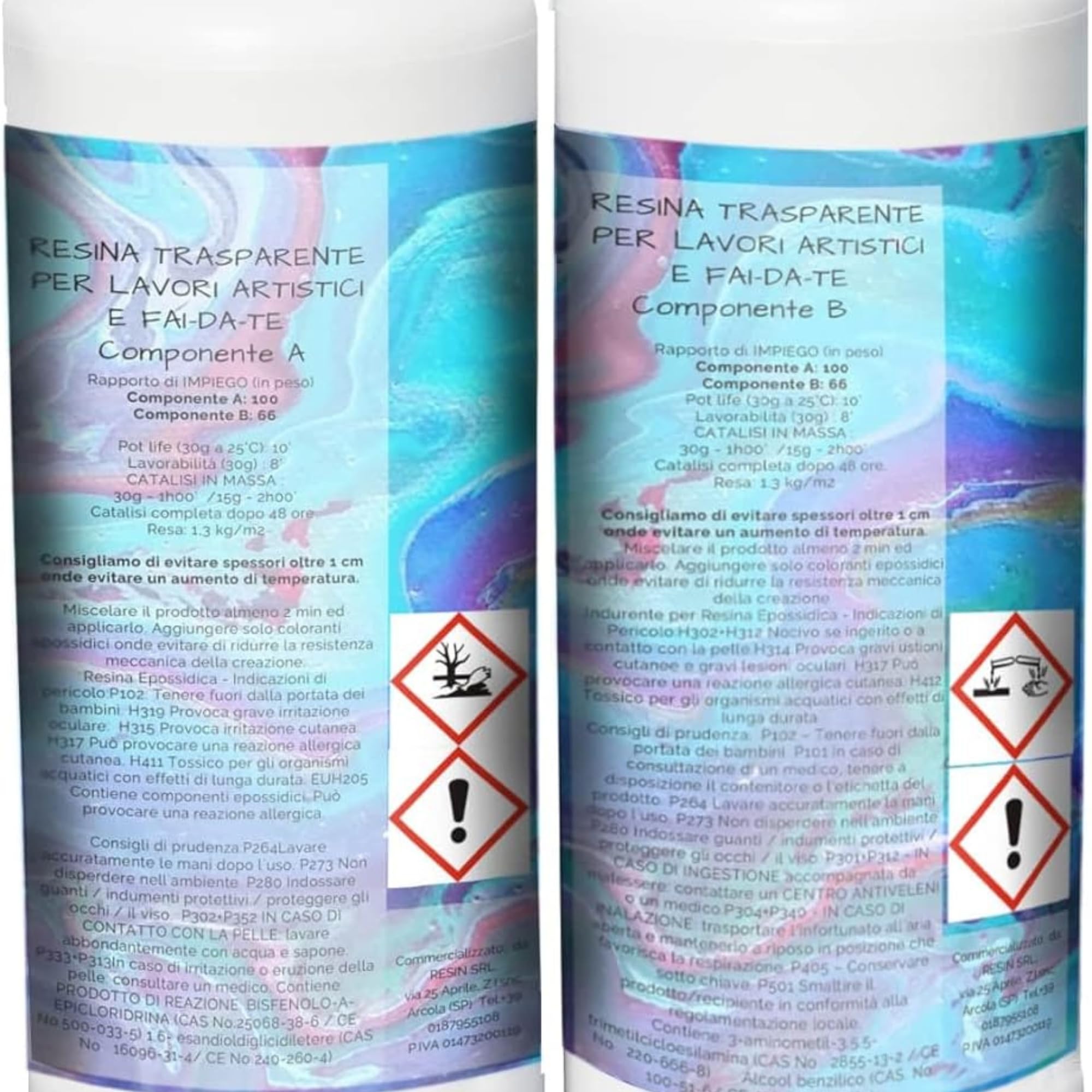 Resin Pro ® RESINA EPOSSIDICA ART PRO Ideale per Vassoi, Quadri, Rivestimenti e Pavimenti Artistici, Certificata Atossica, Guanti in Omaggio, Assitenza Tecnica in italiano, 100% Made in Italy 16,6Kg